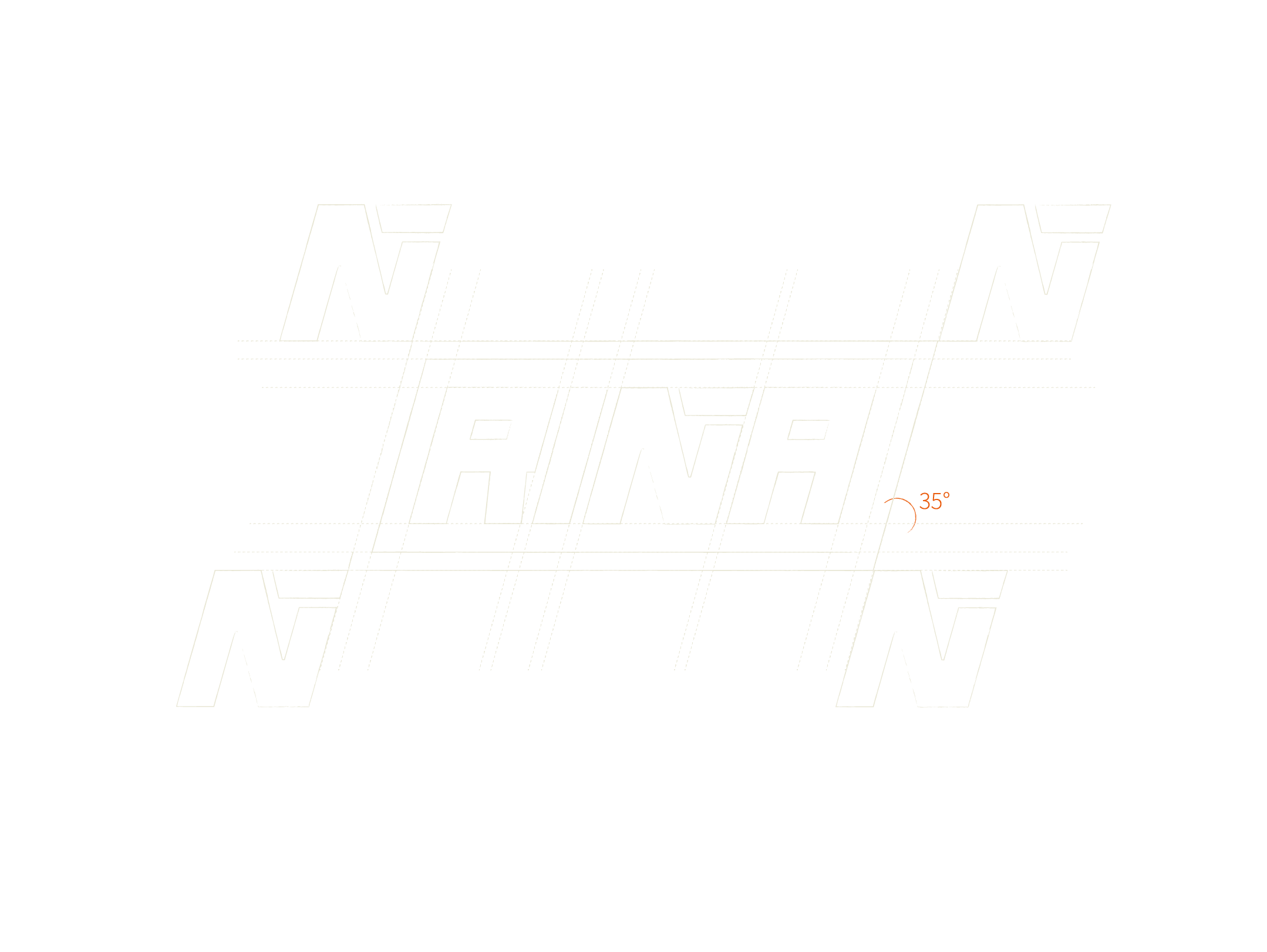 Construcción geométrica del logotipo de RIÑA